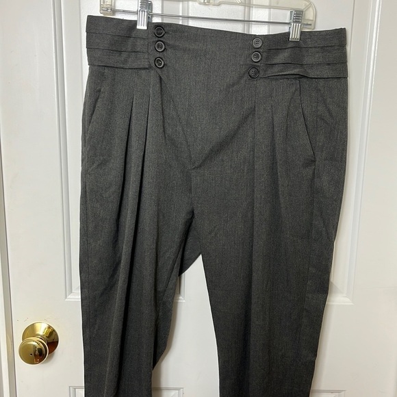 Zara Grey Button Dress Career Business Straight Leg Pants Size Large - Picture 7 of 11